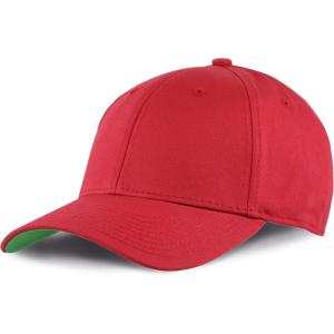 image:imageThe Hat Depot Plain Stretched One Size Spandex Cotton Fitted Cap Red