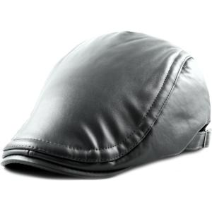 image:imageThe Hat Depot Soft Faux Leather Flat Ivy Gatsby Newsboy Driving Hat CapGrey