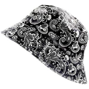 image:imageThe Hat Depot Unisex Cute Unique Print Faux Leather Bucket HatBlack