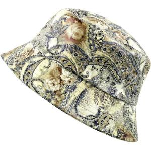 image:imageThe Hat Depot Unisex Cute Unique Print Faux Leather Bucket HatKhaki