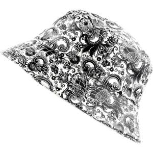 image:imageThe Hat Depot Unisex Cute Unique Print Faux Leather Bucket HatWhite