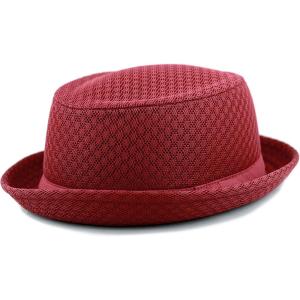 image:imageThe Hat Depot Unisex Light Weight Classic Soft Cool Mesh Pork Pie hatBurgundy