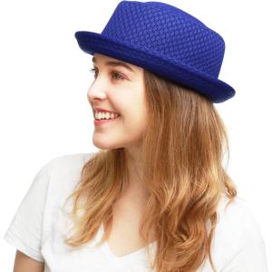 image:imageThe Hat Depot Unisex Light Weight Classic Soft Cool Mesh Pork Pie hatRoyal