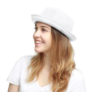 image:imageThe Hat Depot Unisex Light Weight Classic Soft Cool Mesh Pork Pie hatWhite