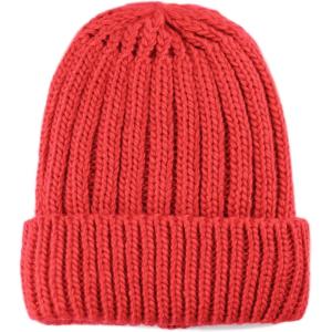 image:imageThe Hat Depot Winter Big Slouchy Chunky Thick Stretch Knit Beanie Fleece Lined Beanie Without Pom Hat1 Straight Coral