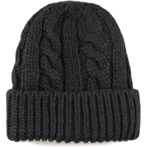 image:imageThe Hat Depot Winter Big Slouchy Chunky Thick Stretch Knit Beanie Fleece Lined Beanie Without Pom Hat2 Curly Black