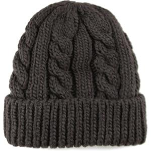 image:imageThe Hat Depot Winter Big Slouchy Chunky Thick Stretch Knit Beanie Fleece Lined Beanie Without Pom Hat2 Curly Dark Brown