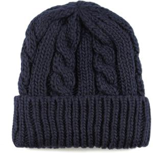 image:imageThe Hat Depot Winter Big Slouchy Chunky Thick Stretch Knit Beanie Fleece Lined Beanie Without Pom Hat2 Curly Navy