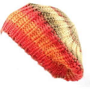 image:imageThe Hat Depot Winter Multi Colors Knit Beret All Kinds of Tam Hats1 Style 33  OrangeOlive