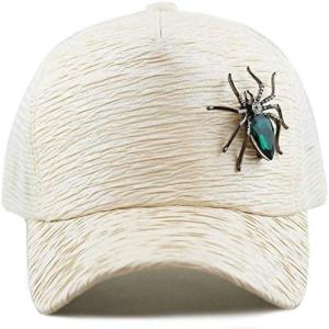 image:imageThe Hat Depot Women Cap Sequins Glitter Ornament Mesh Trucker Snap Back HatSpiderbeige