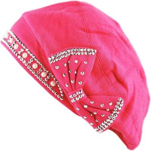 image:imageThe Hat Depot Womens Handmade Warm Baggy Fleece Lined Slouch Beanie Hat Hot Pink4908
