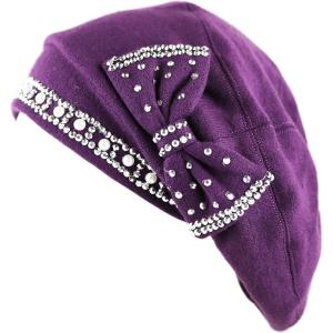 image:imageThe Hat Depot Womens Handmade Warm Baggy Fleece Lined Slouch Beanie Hat Purple4908