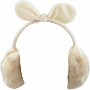 image:imageThe Hat Depot Womens Warmers Faux Fur Fleece Bunny Winter Ear MuffsOffwhite