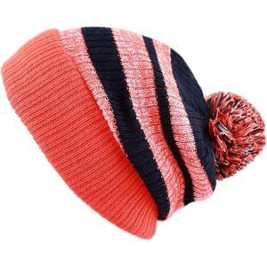 image:imageWinter Knit Beanie Hat with Pom Pom  Warm Cuffed Slouch Ski Cap for Men amp Women3orangeNavy