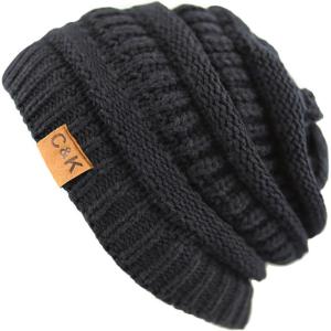 image:imageWinter Knit Ribbed Beanie Hat  Warm Soft Stretch Cable Knit Ribbed Cap for Men amp Women1 Th11  Black