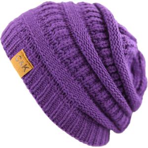 image:imageWinter Knit Ribbed Beanie Hat  Warm Soft Stretch Cable Knit Ribbed Cap for Men amp Women1 Th11  Purple