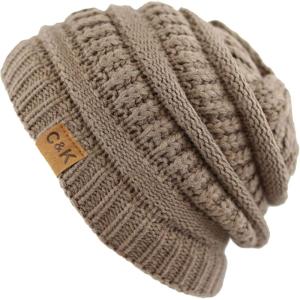 image:imageWinter Knit Ribbed Beanie Hat  Warm Soft Stretch Cable Knit Ribbed Cap for Men amp Women1 Th11  Taupe
