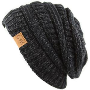image:imageWinter Knit Ribbed Beanie Hat  Warm Soft Stretch Cable Knit Ribbed Cap for Men amp Women2 Th12  BlackGrey