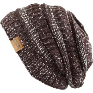 image:imageWinter Knit Ribbed Beanie Hat  Warm Soft Stretch Cable Knit Ribbed Cap for Men amp Women2 Th12  BrownBeige
