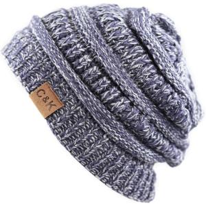 image:imageWinter Knit Ribbed Beanie Hat  Warm Soft Stretch Cable Knit Ribbed Cap for Men amp Women2 Th12  DenimGrey