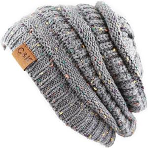 image:imageWinter Knit Ribbed Beanie Hat  Warm Soft Stretch Cable Knit Ribbed Cap for Men amp Women3 Th13  Grey