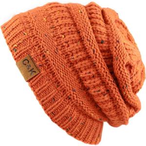 image:imageWinter Knit Ribbed Beanie Hat  Warm Soft Stretch Cable Knit Ribbed Cap for Men amp Women3 Th13  Orange