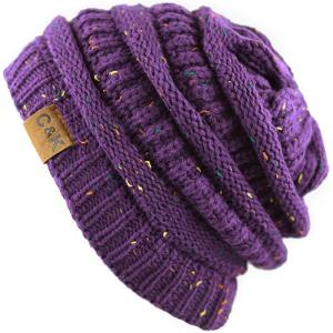 image:imageWinter Knit Ribbed Beanie Hat  Warm Soft Stretch Cable Knit Ribbed Cap for Men amp Women3 Th13  Purple