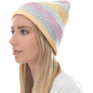 image:imageWomen Beanie for Tie Dye amp Leopard amp Ponytail Cuffed Knit Viscose Acrylic Unisex Slouch Style Winter Hat1 Tie Dye 1  Color 2