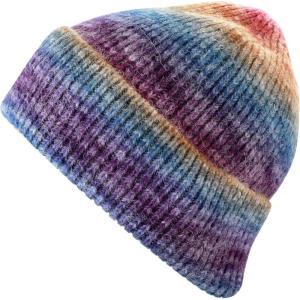 image:imageWomen Beanie for Tie Dye amp Leopard amp Ponytail Cuffed Knit Viscose Acrylic Unisex Slouch Style Winter Hat1 Tie Dye 1  Color 3