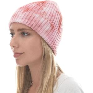 image:imageWomen Beanie for Tie Dye amp Leopard amp Ponytail Cuffed Knit Viscose Acrylic Unisex Slouch Style Winter Hat2 Tie Dye 2  Color 2