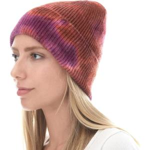 image:imageWomen Beanie for Tie Dye amp Leopard amp Ponytail Cuffed Knit Viscose Acrylic Unisex Slouch Style Winter Hat3 Tie Dye 3  Color 01