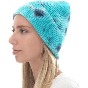 image:imageWomen Beanie for Tie Dye amp Leopard amp Ponytail Cuffed Knit Viscose Acrylic Unisex Slouch Style Winter Hat3 Tie Dye 3  Color 08