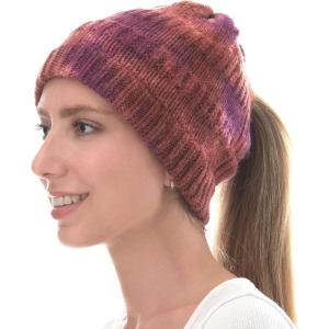 image:imageWomen Beanie for Tie Dye amp Leopard amp Ponytail Cuffed Knit Viscose Acrylic Unisex Slouch Style Winter Hat4 Ponytail  Color 7
