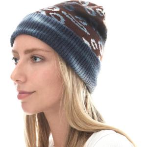 image:imageWomen Beanie for Tie Dye amp Leopard amp Ponytail Cuffed Knit Viscose Acrylic Unisex Slouch Style Winter Hat5 Leopard  Color 4