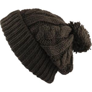 image:imageWomen and Men Beanie Daily Winter Oversized Thick Stretchy Knitted Pom Pom Beanie Fleece Lined Beanie Hat1 Curly Dark Brown