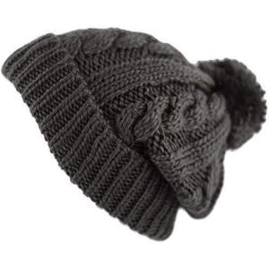 image:imageWomen and Men Beanie Daily Winter Oversized Thick Stretchy Knitted Pom Pom Beanie Fleece Lined Beanie Hat1 Curly Dark Grey