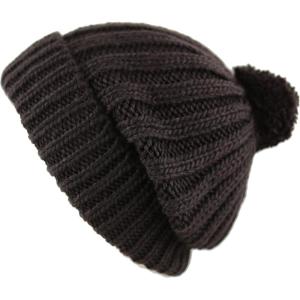 image:imageWomen and Men Beanie Daily Winter Oversized Thick Stretchy Knitted Pom Pom Beanie Fleece Lined Beanie Hat2 Straight Dark Brown