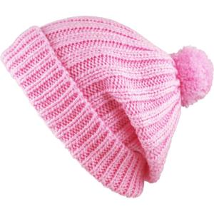 image:imageWomen and Men Beanie Daily Winter Oversized Thick Stretchy Knitted Pom Pom Beanie Fleece Lined Beanie Hat2 Straight Light Pink