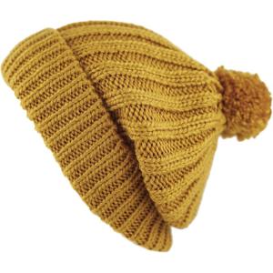 image:imageWomen and Men Beanie Daily Winter Oversized Thick Stretchy Knitted Pom Pom Beanie Fleece Lined Beanie Hat2 Straight Mustard