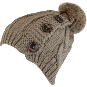 image:imageWomen and Men Beanie Daily Winter Oversized Thick Stretchy Knitted Pom Pom Beanie Fleece Lined Beanie Hat4 1102  Taupe