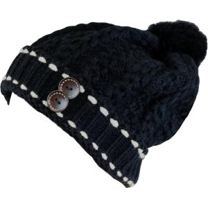 image:imageWomen and Men Beanie Daily Winter Oversized Thick Stretchy Knitted Pom Pom Beanie Fleece Lined Beanie Hat4 1104  Black