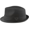 image:imageThe Hat Depot Unisex Cotton Wool Blend Herringbone Trilby Fedora Hats Medium Cotton Black