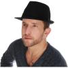 image:imageThe Hat Depot Unisex Cotton Wool Blend Herringbone Trilby Fedora Hats Medium Cotton Black