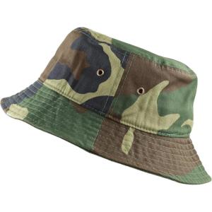image:imageThe Hat Depot Youth Kids Washed Cotton Packable Bucket Travel Hat Cap 46yrs Woodland Camo