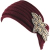 image:imageTHE HAT DEPOT 700HB80 Sequin Knit Headband with Flower Decoration8colors Burgundy