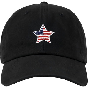 image:imageUSA Flag amp Embroidery Premium 100 Cotton Low Profile Adjustable Baseball Dad CapStar  Black