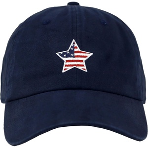 image:imageUSA Flag amp Embroidery Premium 100 Cotton Low Profile Adjustable Baseball Dad CapStar  Navy