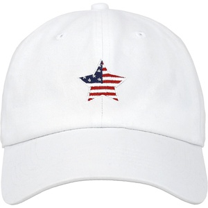 image:imageUSA Flag amp Embroidery Premium 100 Cotton Low Profile Adjustable Baseball Dad CapStar  White
