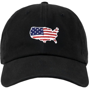 image:imageUSA Flag amp Embroidery Premium 100 Cotton Low Profile Adjustable Baseball Dad CapUsa  Black