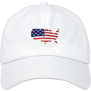 image:imageUSA Flag amp Embroidery Premium 100 Cotton Low Profile Adjustable Baseball Dad CapUsa  White